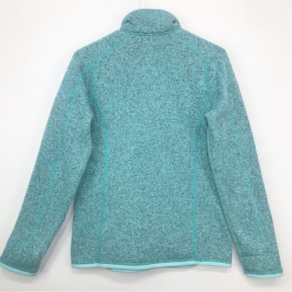 Patagonia Mint Green Gray Mottled Quarter Zip Knit Fleece Pullover - Picture 8 of 14